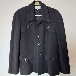 Vertigo Paris Military/ Safari  Style Blazer Made In France 100% Wool Women's M